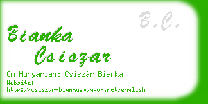 bianka csiszar business card